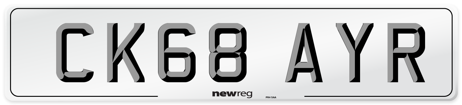 CK68 AYR Number Plate from New Reg